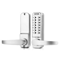 Mechanical Keyless Entry Door Lock, 14 Key Mechanical Door Lock, Mechanical Keypad Door Lock with Handle, Stainless Steel Waterproof Keyless Gate Lock
