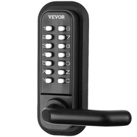 Mechanical Keyless Entry Door Lock, 14 Digit Keypad, Water-proof Zinc Alloy, Double-sided Embedded Outdoor Gate Door Locks Set with Keypad and Handle,