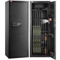 6-8 Rifles Gun Safe, Rifle Safe with Lock & Digital Keypad, Quick Access Tall Gun Storage Cabinet with Removable Shelf, Rifle Cabinet for Home Rifle a