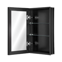 Medicine Cabinet, 14 x 24 inches, Medicine Cabinet for Bathroom with Mirror,  Aluminum Frame Bathroom Wall Cabinet, 2-layer Adjustable Shelves, Recess