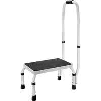 Step Stool 1-Step 150KG Capacity, 3 Adjustable Height with Handle Steel Step Ladder, Portable Toddler Step Stools for Adults, Non-Slip Sturdy Step Lad