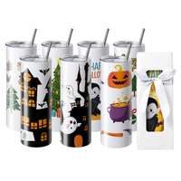 24 Pack Straight Sublimation Tumblers, 20 oz Blank Tumbler Bulk, Stainless Steel Double Wall Tumbler Cups with Straw, Lid, Brush, Base, Shrink Wrap, G