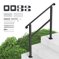 Handrails for Outdoor Steps, 2-3 Step Stair Hand Rail & Indoor Railing Kit, Railings for Outside Steps with Installation Kit, Hand Rails for Seniors,P