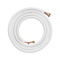 4876.8mm Mini Split Line Set, 6.4 & 12.7mm O.D Copper Pipes Tubing and Triple-Layer Insulation, for Air Conditioning or Heating Pump Equipment & HVAC 