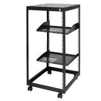 20U Open Frame Server Rack, 15''-40'' Adjustable Depth, Free Standing or Wall Mount Network Server Rack, 4 Post AV Rack with Casters, Holds All Your N