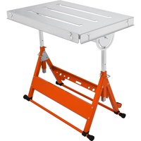Welding Table 30" x 20", 400lbs Load Capacity Steel Welding Workbench Table on Wheels, Folding Work Bench with Three 1.1" Slot, 3 Tilt Angles, Adjusta
