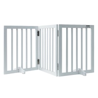 Free Standing Dog Gate, 24" H x 60" W Freestanding Pet Gate, 3 Panels Foldable Dog Gate for Wide and Narrow Passageways, Expandable Dog Barrier with S