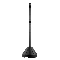 Portable Sign Post, 5 ft Cast Iron Sign Post Holder with Hard Plastic Base & Wheels,  Movable Parking Sign Stand for No Parking Street Signs, Handicap