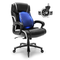 Heavy Duty Executive Office Chair with Cutting-edge Adjustable Lumbar Support for Long Hours, Big and Tall 400lbs Office Chair, Wide Thick Padded Stro