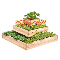 Wooden Raised Garden Bed Planter Box 113 x 113 x 51 cm Flower Vegetable Herb