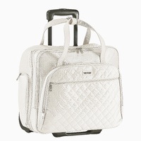 Rolling Laptop Bag, Fits Up to 15.6 Inch Laptop, Wheeled Briefcase, Roller Computer Tote Bag with 2 Fixed Wheels & Telescoping Handle, Laptop Case for
