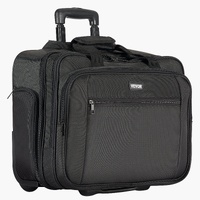 Rolling Laptop Bag 43.94 cm Wheeled Computer Bag for Women & Men Black