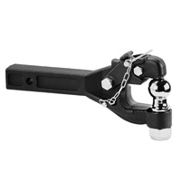 Pintle Hook, 7256 kg Capacity, Pintle Hook Hitch for 50.4 mm Hitch Hook Military Receiver, Combination 50.4 mm Hitch Ball, Fits 63.5 to 76.2 mm Lunett