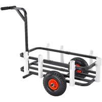 Beach Fishing Cart, 91 kg Load Capacity, Fish and Marine Cart with Two 275 mm Big Wheels Rubber Balloon Tires for Sand, Heavy-Duty Steel Pier Wagon Tr