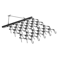 Drag Harrow, 4'x4' Heavy-Duty Chain Harrow with 69 Teeth, ATV UTV Tractor Attachments Field Drag Mat for Sod Prepping, Seeding Lawns, Landscape Leveli