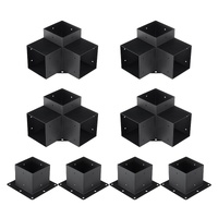 Pergola Bracket Kit 152.4 x 152.4 mm, 8pcs 3-Way Heavy Duty Corner Bracket Woodworks DIY Post Base, Easy Installation Wooden Beams for Gazebos, Patio 