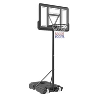 Basketball Hoop, 4-10 ft Adjustable Height Portable Backboard System, 44 inch Basketball Hoop & Goal, Kids & Adults Basketball Set with Wheels, Stand,