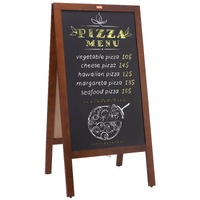 VEOVR A Frame Chalkboard Sign, 50x102 cm Double-Sided Sidewalk Signs, Freestanding Vintage Wooden Chalk Board with Chalks & Magnetic Eraser, Rustic Br