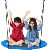 Tree Swing, 40 Inch Saucer Swing, 750lbs Weight Capacity, 900D Oxford Fabric Swing Seat with 2 Tree Hanging Straps and Adjustable Multi-Strand Ropes, 