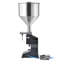 Pneumatic Paste Liquid Filling Machine, 5-50ml Bottle Filler, Bottle Filling Machine, Stainless Steel Liquid Filler with Pedal for Milk Water Juice Es