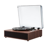 Bluetooth Vinyl Record Player 3-Speed Belt Driven Turntable 10W Speakers