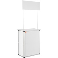 Portable Tradeshow Podium Table, 785 x 380 x 1815 mm, Display Exhibition Counter Stand Booth Fair with Wall, Foldable Promotion Retail Bar Table Pop U