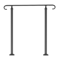 Handrails for Outdoor Steps, Fit 1-3 Steps Outdoor Stair Railing, Wrought Iron Handrail, Adjustable Front Porch Hand Rail, Black Transitional Hand rai