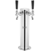Kegerator Tower Kit, Dual Taps Beer Conversion Kit, Stainless Steel Keg Beer Tower Dispenser with Dual Gauge W21.8 Regulator & A-System Keg Coupler, B