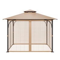 Gazebo Netting Replacement, Fit Most 10 x 10 x 7 FT Gazebo Curtain, Outdoor Garden Net, 4-Panel Sidewall Mesh Net, Patio Midge Netting with Double Zip