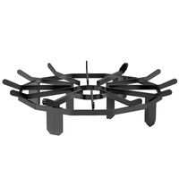 Log Grate, 27 inch Heavy Duty Wheel Fire Grate with 6 Support Legs, Solid Powder-coated Steel Bars, Log Firewood Burning Rack Holder for Wood Stove an