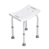 Shower Chair, Adjustable Height Shower Stool with Built-in Handles, Shower Seat for Inside Shower or Tub, Non-Slip Bench Bathtub Stool Seat for Elderl