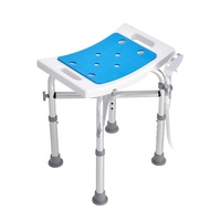 Shower Chair, Adjustable Height Shower Stool with Crossbar Support, Shower Seat for Inside Shower or Tub, Non-Slip Bench Bathtub Stool Seat for Elderl