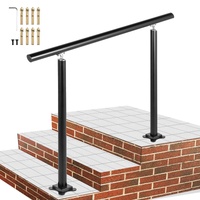 Handrail Outdoor Stairs, 3ft, 34 Inch Outdoor Handrail, Outdoor Stair Railing Adjustable from 0 to 60 Degrees Handrail for Stairs Outdoor Black Alumin