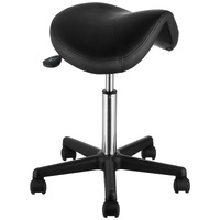 Saddle Stool with Wheels, 400 LBS Weight Capacity Ergonomic Rolling Saddle Stool, Height Adjustable Thickened PU Leather Swivel Saddle Stools Chair fo