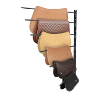 Wall Mounted Saddle Rack, 30.9 x 29.9 x 5.5 in, Swing Out Saddle Holder, Six Tiers Horse Saddle Stand, Space Saving Horse Pad and Blanket Rack for Tac