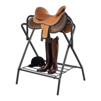 Folding Saddle Rack, 28 x 19 x 37.5 in, Freestanding Horse Saddle Stand, Portable Horse Blanket Holder, Heavy Duty Steel Saddle Rack for English & Wes
