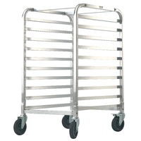 Bun Pan Rack, 10-Tier Commercial Bakery Racks with Brake Wheels, Aluminum Racking Trolley Storage for Half & Full Sheet, Speed Rack For Kitchen Home, 
