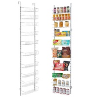 10-Tier Over the Door Pantry Organizer Hanging Storage Rack Adjustable