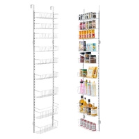 Over the Door Pantry Organizer, 9-Tier Pantry Organization and Storage, Heavy-Duty Steel Hanging Spice Rack, Adjustable Wall Seasoning Shelves, for Ho
