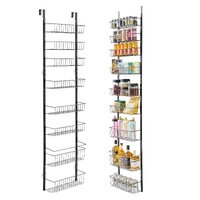 Over the Door Pantry Organizer, 9-Tier Pantry Organization and Storage, Heavy-Duty Steel Hanging Spice Rack, Adjustable Wall Seasoning Shelves, for Ho