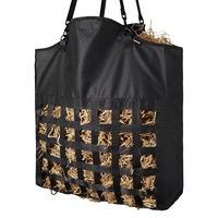 Hay Bag for Horses, 55 x 18.5 x 64 cm, 46 x 46 mm Holes, Premium Nylon Construction with PVC Waterproof Coating, Adjustable Hanging Straps and Metal H