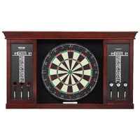 Dartboard and Cabinet Set, Ready-to-Play Bundle Official Size Dartboard Cabinet Set, Steel Tip Dart Cabinet, Features Easy Assembly, Complete with All