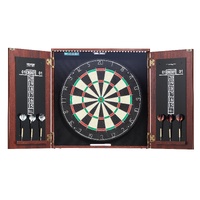 Dartboard and Cabinet Set Official Size Complete Accessory Steel Tip Dart