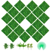 Artificial Boxwood Panels, 20 PCS 20""x20"" Boxwood Hedge Wall Panels, PE Artificial Grass Backdrop Wall 1.6"", Privacy Hedge Screen for Decoration of