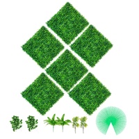 Artificial Boxwood Panels, 6 PCS50.8x50.8cmBoxwood Hedge Wall Panels, PE Artificial Grass Backdrop Wall 4 cm, Privacy Hedge Screen for Decoration of O