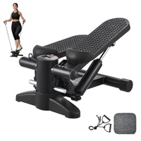 Stair Stepper, Mini Stepper for Exercise at Home, Hydraulic Fitness Stepper with Resistance Bands, Full Body Workout Cardio Equipment, Stair Climber w