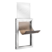 Pet Door, 33.7 x 50.9 cm Aluminum Frame with Lock and Flap System, Weatherproof Doggy Door, Easy to Install in Interior or Exterior Doors, Pet Door Su