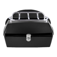 Motorcycle Top Case, Universal Durable PP Material Motorbike Tail Box with Reflective Panel, 48L Waterproof Detachable Motorcycle Top Box with Multi-H