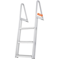 Dock Ladder, Removable 3 Steps, 159 kg Load Capacity, Aluminum Alloy Pontoon Boat Ladder with 101.6 mm Wide Step & Nonslip Rubber Mat, Easy to Install