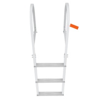 Dock Ladder, Removable 3 Steps, 227 kg Load Capacity, Aluminum Alloy Pontoon Boat Ladder with 7.9 cm Wide Step & Nonslip Rubber Mat, Easy to Install f